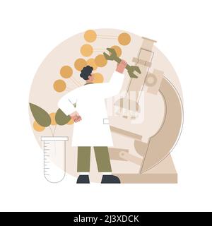 Genetic engineering abstract concept vector illustration. Gene engineering in plants, genetic modification, dna manipulation technique, biotechnology Stock Vector