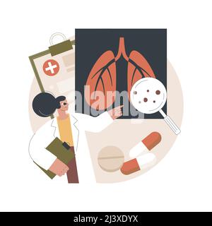 Lower respiratory infections abstract concept vector illustration. Lung infectious disease, pneumonia prevention, symptoms and diagnostics, acute lowe Stock Vector