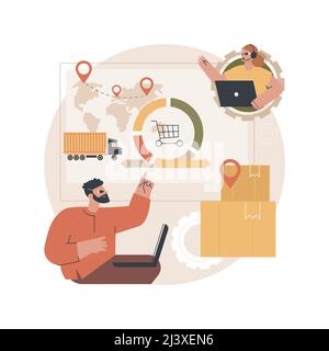 Handling and order processing abstract concept vector illustration. Order documentation, processing system, handling customer request, logistics, auto Stock Vector