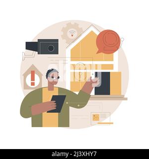 Security systems design abstract concept vector illustration. Optimal building security solutions, video surveillance, product selection, project and Stock Vector