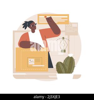 Site design abstract concept vector illustration. Web design studio, site development company, business landing page, about us, corporate homepage cre Stock Vector