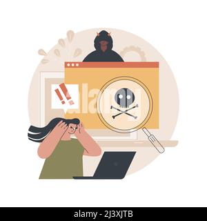 Malware abstract concept vector illustration. Malicious software, computer virus, malware program, spyware development, online antivirus security and Stock Vector