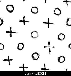 Abstract grunge pattern with crosses and circles. Stock Vector