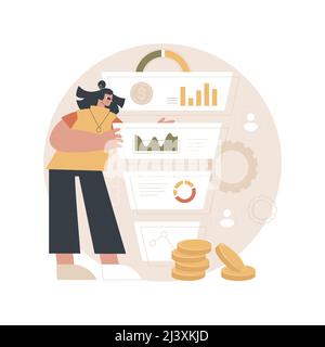 Sales funnel management abstract concept vector illustration. Product management, customer journey representation, sales funnel stages, marketing soft Stock Vector