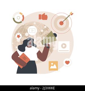 Macromarketing abstract concept vector illustration. Social influence, global marketing strategy, consumer behavior, market regulation system reseach, Stock Vector