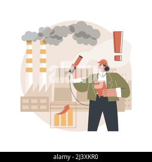 Air quality control abstract concept vector illustration. Environmental control, air quality system, pollution prevention, industrial district monitor Stock Vector