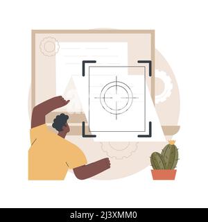 Vision and scope document abstract concept vector illustration. Vision statement, scope document, main plan, project management, software business ana Stock Vector