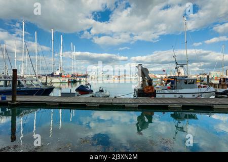 April afternoon at Gosport Marina, Hampshire, England. Stock Photo