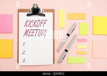 Handwriting text Kickoff Meeting, Concept meaning Special discussion on the  legalities involved in the project Stock Photo - Alamy