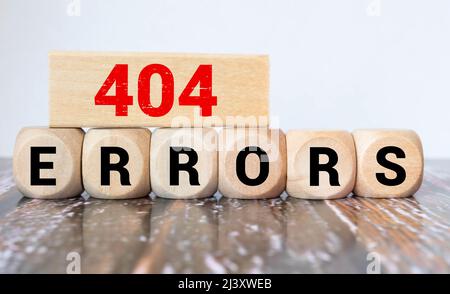 Errors word written on wood block. Errors text on wooden table for your desing, concept. Stock Photo