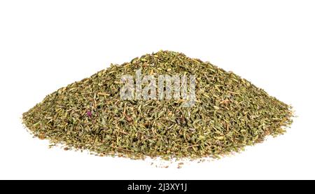 Dried Thyme heap Isolated on White Background Stock Photo