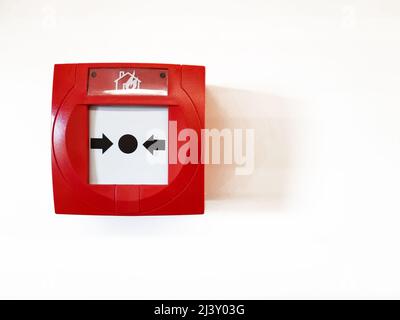 Switch to activate the fire alarm in a building Stock Photo