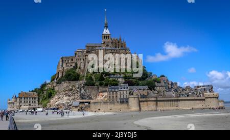 Le Mont-Saint-Michel, a tidal island in Normandy, France