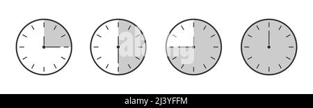 Premium Vector  Clock icon with 15 minute time interval. quarter of hour.  countdown timer or stopwatch symbol