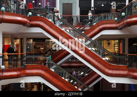 escalator at Princes Square in Glasgow, Scotland Stock Photo