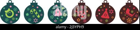 Christmas ball pattern, vector illustration Stock Vector