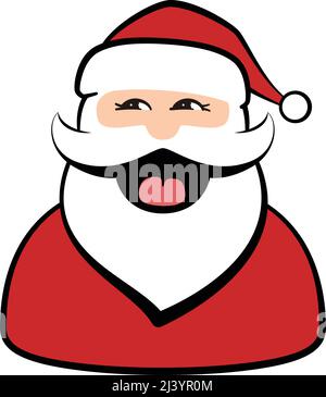 Merry Christmas concept with Christmas hat and Santa white beard Stock Vector