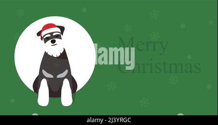 Schnauzer is sitting there to celebrate Christmas Stock Vector