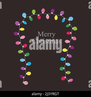Christmas Bulb, simple Christmas element flat icon design Stock Vector