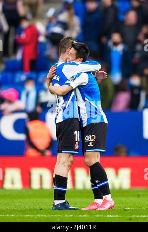 Sergi Darder of RCD Espanyol celebrates his goal during the match