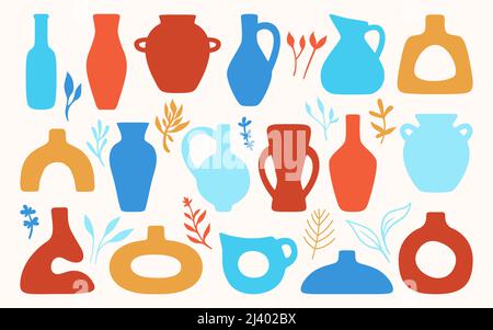 Set of silhouette vases and bottles icon, create by vector Stock Vector ...