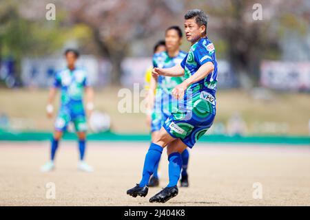 Kazuyoshi Miura, APRIL 10, 2022 - Japan Football League 2022 match between Suzuka Point Getters 0-0 Honda Lock SC at Yokkaichi Central Ryokuchi Park, Mie, Japan. (Photo bySportsPressJP/AFLO) Stock Photo