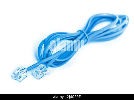 RJ 38 (45) ethernet cable, isolated Stock Photo