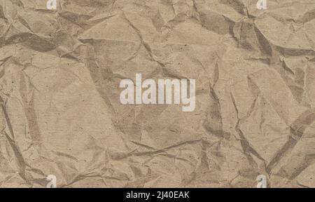 texture background of crumpled craft paper Stock Photo
