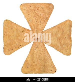 floral potato chips on white Stock Photo
