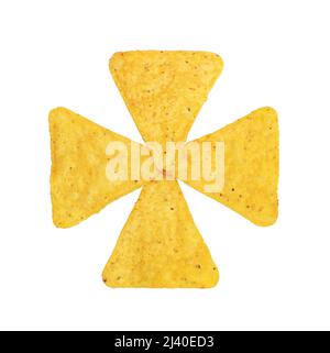floral potato chips on white Stock Photo