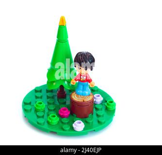 2021: Lego constructor Friends serie, personages on white Stock Photo