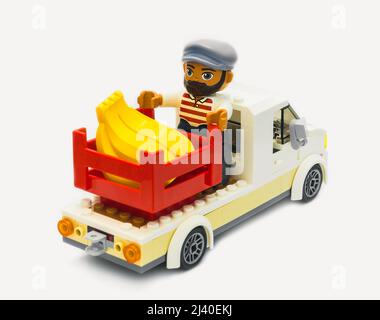 2021: Lego constructor Friends serie, Mexican farmer in pickup Stock Photo