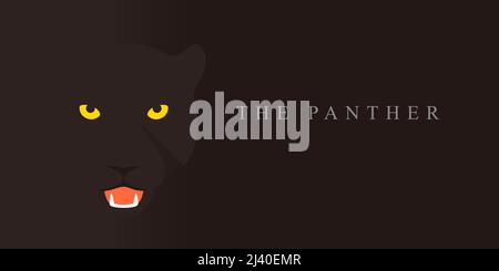 Panther, Cat breed face cartoon flat icon design Stock Vector