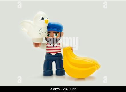 2021: Lego constructor Friends serie, Robinson- man concept Stock Photo