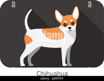 Breed dog standing on the ground, side, face forward, dog cartoon image Stock Vector