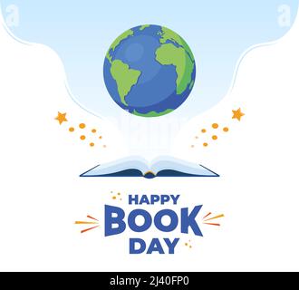 World book day - Planet earth illustration Stock Vector