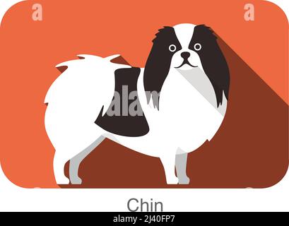 Breed dog standing on the ground, side, face forward, dog cartoon image Stock Vector