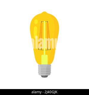 LED yellow light lamp bulb vector colorful icon Stock Vector