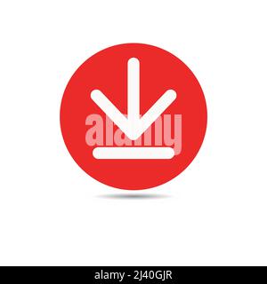 download icon, Vector illustration Editable stroke Stock Vector
