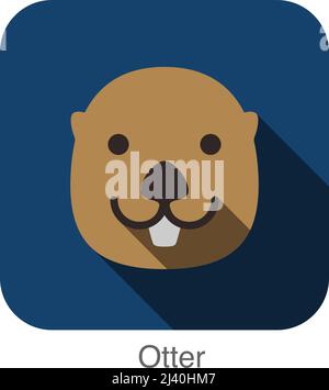 Otter animal face flat design Stock Vector