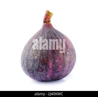 Single ripe fig isolated on white background with clipping path Stock Photo