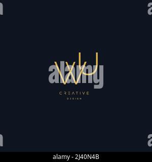 Alphabet initial letter icon logo WU Stock Vector