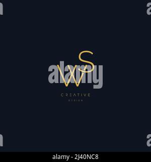Alphabet initial letter icon logo WS Stock Vector