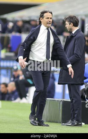 April 09 2022, Milano (MI), Italy, Giuseppe Meazza - San siro stadium, Matchday 32° of the Italian Serie A Tim 2021/2022 Championship, match between t Stock Photo