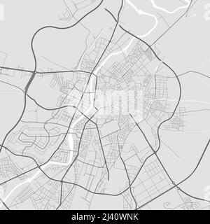 Urban city map of Valladolid. Vector illustration, Valladolid map grayscale art poster. Street map image with roads, metropolitan city area view. Stock Vector