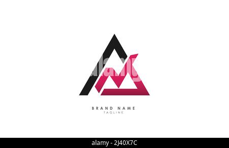Alphabet letters Initials Monogram logo AM, MA, A and M Stock Vector