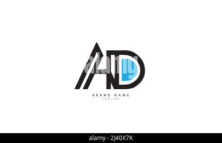 Alphabet letters Initials Monogram logo AD, DA, A and D Stock Vector