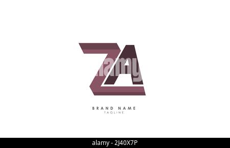 Alphabet letters Initials Monogram logo AZ, ZA, A and Z Stock Vector