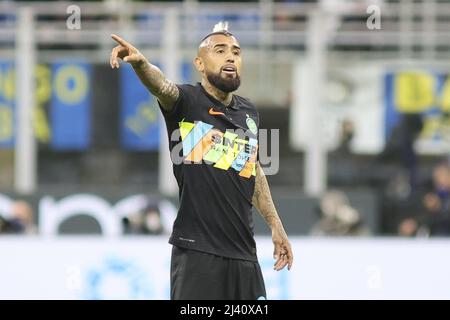 April 09 2022, Milano (MI), Italy, Giuseppe Meazza - San siro stadium, Matchday 32° of the Italian Serie A Tim 2021/2022 Championship, match between t Stock Photo