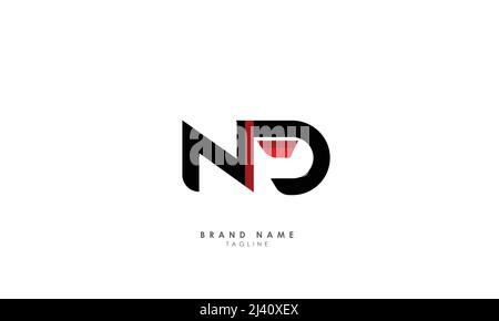 Alphabet letters Initials Monogram logo ND, DN, N and D Stock Vector